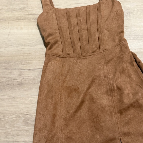 Francesca’s Suede Corset Mini Dress - Picture 3 of 6
